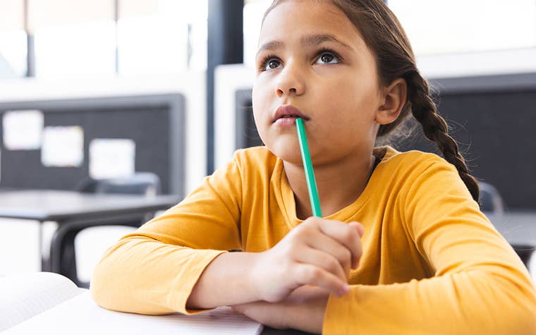 Girl in class